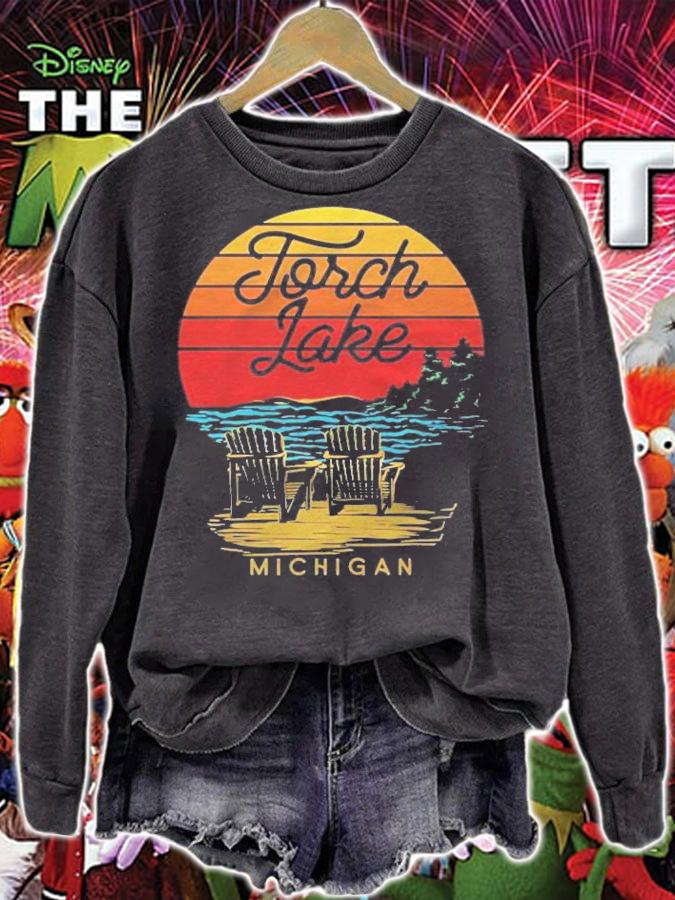 Torch Lake Michigan Usa Beach Fun Vacation Souvenir Shirt sweatshirt