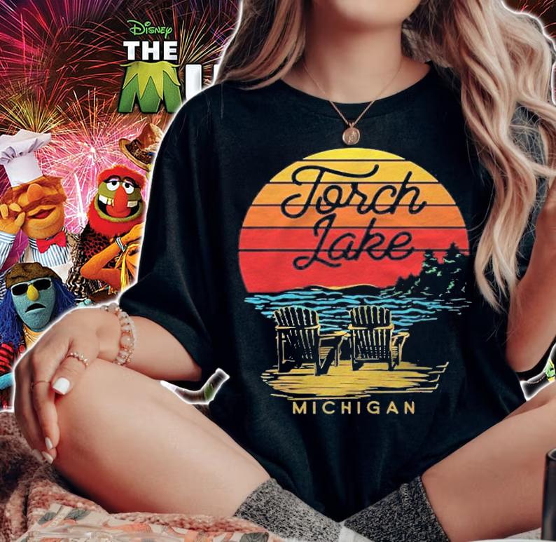 Torch Lake Michigan Usa Beach Fun Vacation Souvenir Shirt woman shirt