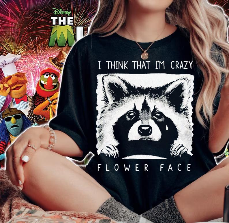 I Think That Im Crazy Flower Face T-Shirt