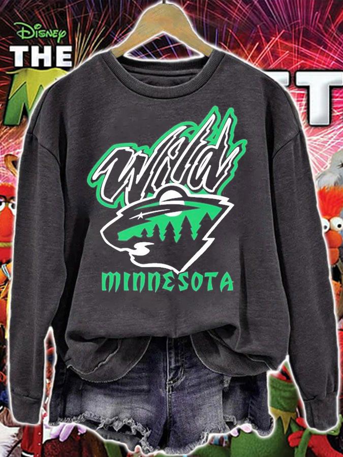 Minnesota Wild Blackout Retro Logo T-Shirt