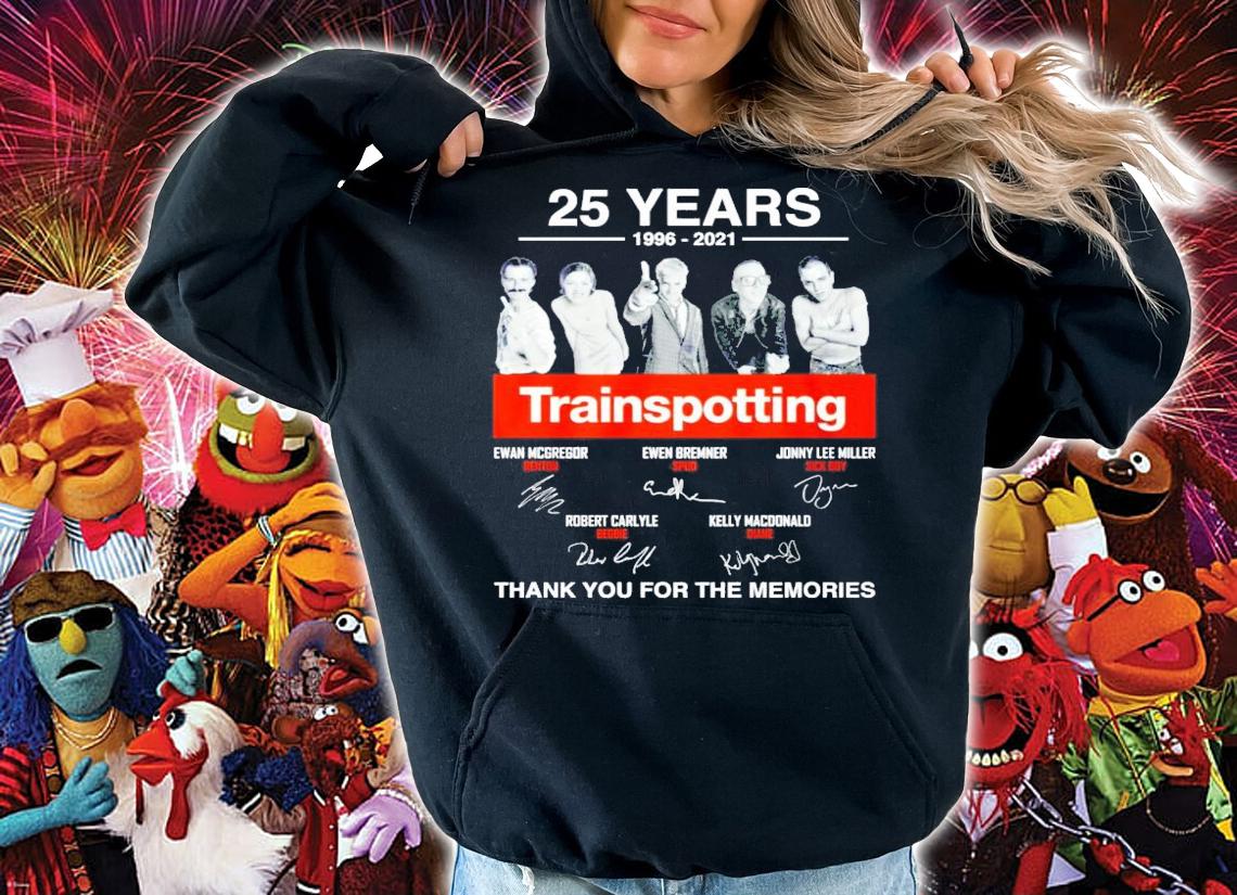 25 years 1996-2021 Trainspotting signatures t-shirt hoodie