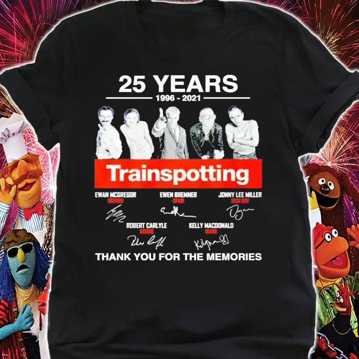 25 years 1996-2021 Trainspotting signatures t-shirt shirt