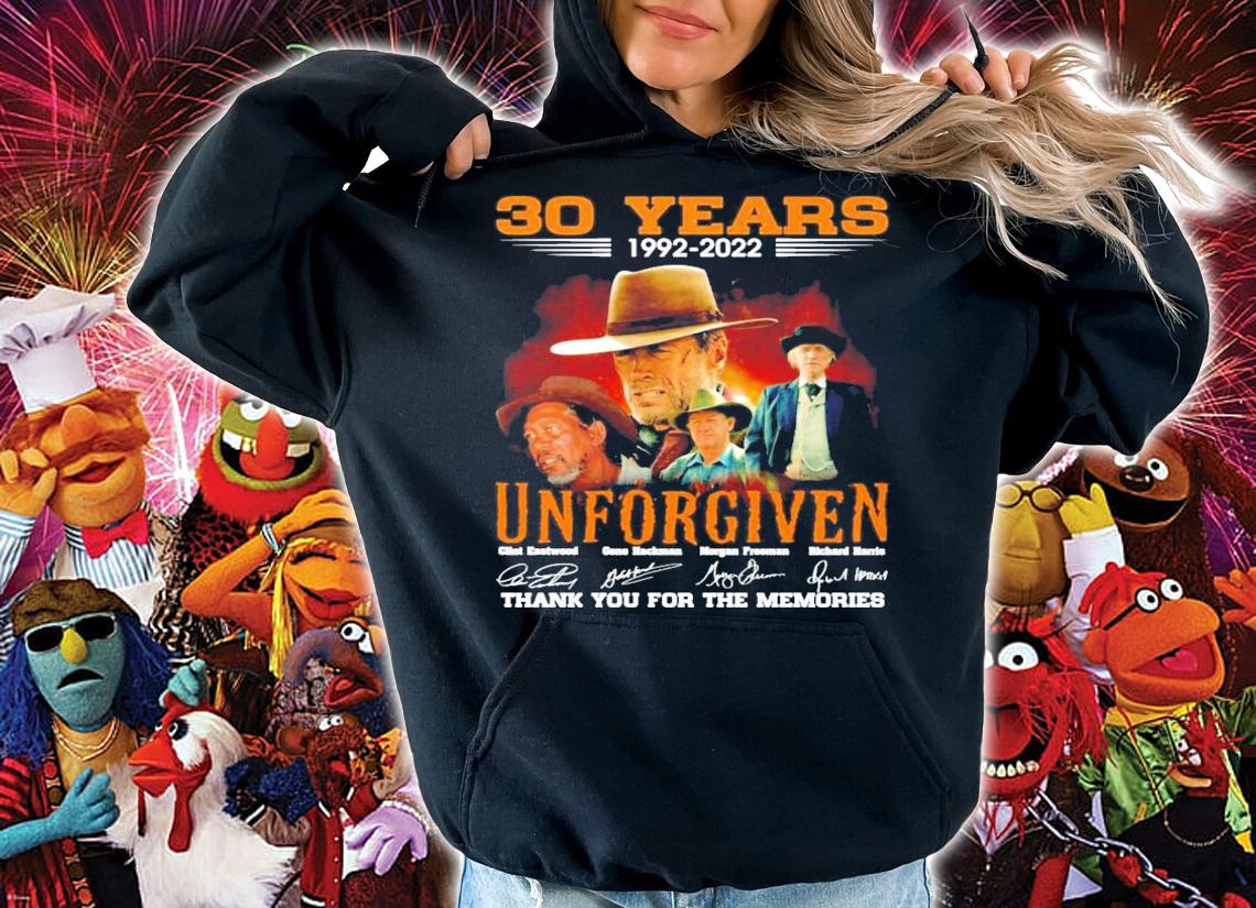 30 years 1992-2022 Unforgiven Signatures Thank You For The Memories t-shirt hoodie