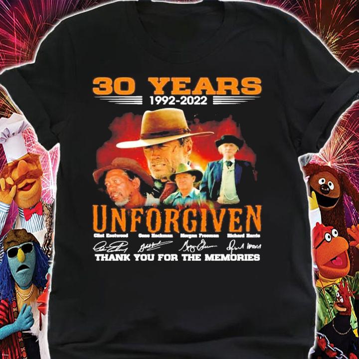 30 years 1992-2022 Unforgiven Signatures Thank You For The Memories t-shirt shirt