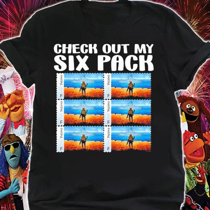 Check Out My Six Pack Ukraine Postage Stamps T-Shirt