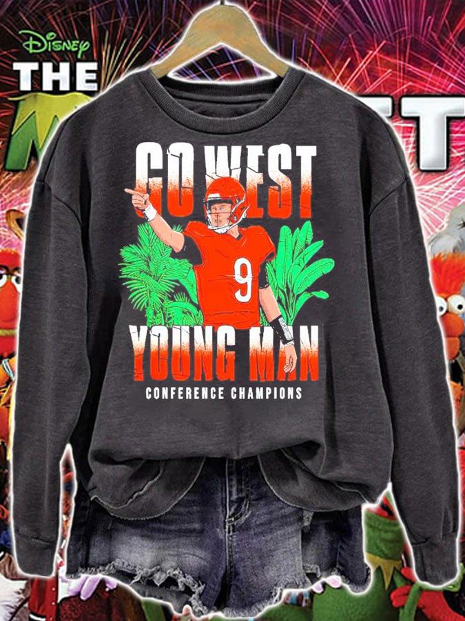 Cincinnati Bengals Joe Burrow Go West Young Man Conference Champions Shirt sweatshirt