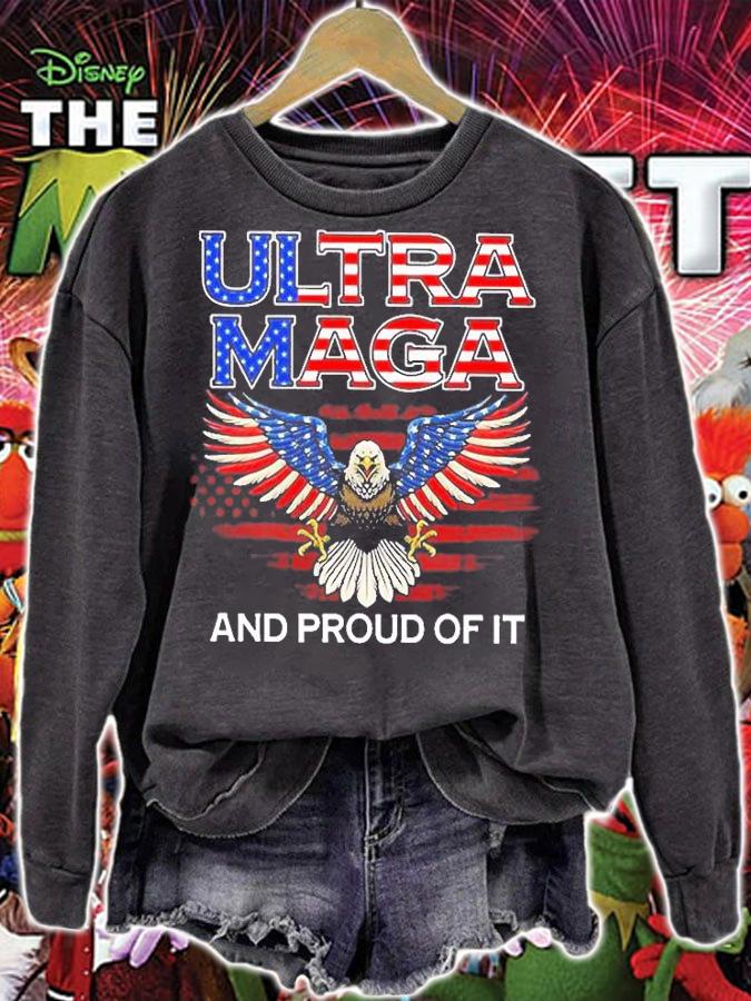 Eagle Usa Flag Ultra Maga And Proud Of It 2022 T-Shirt sweatshirt