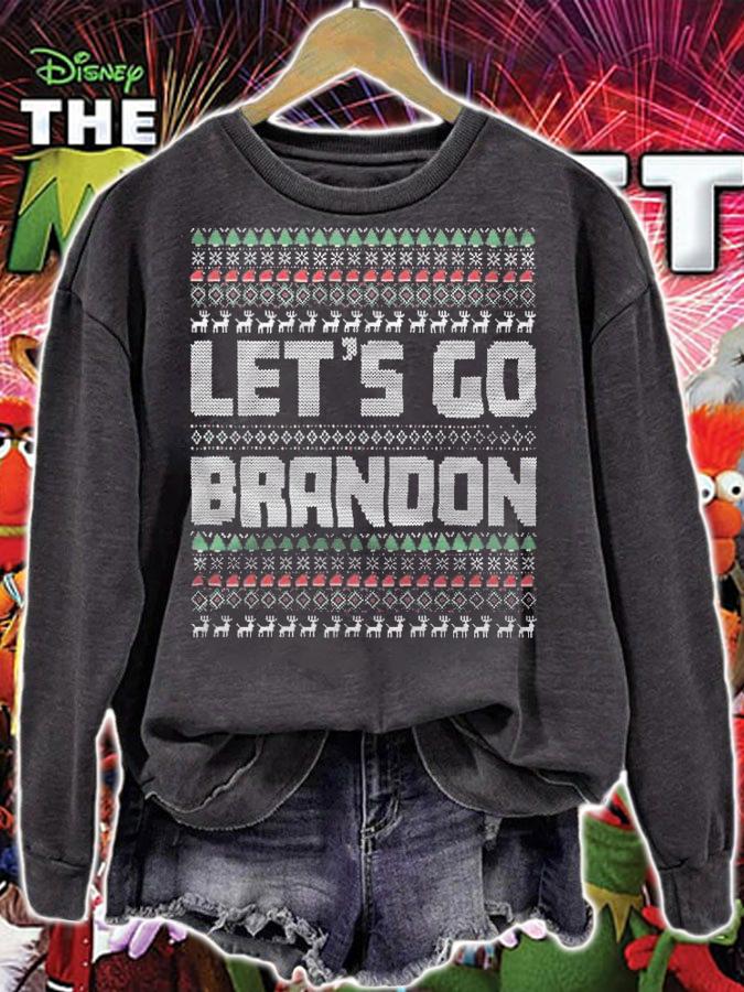 F Joe Biden let's Go Brandon Biden Liberal Ugly Christmas 2021 Anti Biden T-Shirt sweatshirt