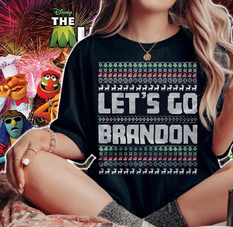F Joe Biden let's Go Brandon Biden Liberal Ugly Christmas 2021 Anti Biden T-Shirt woman shirt