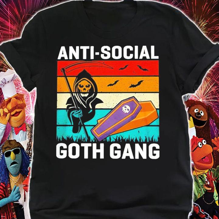 Goth Skull Anti Social Goth Gang Vintage Shirt shirt
