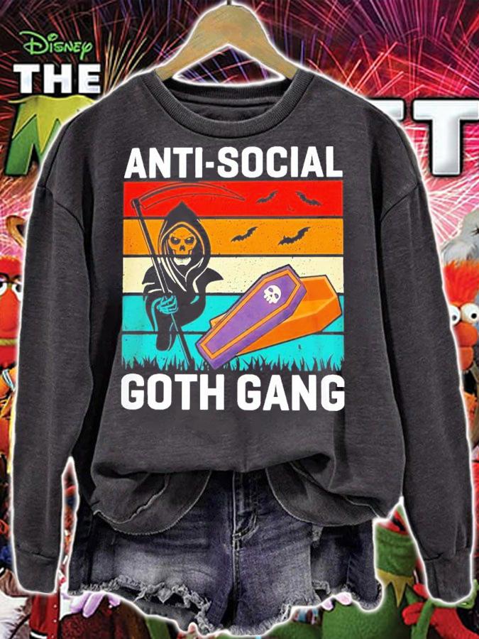 Goth Skull Anti Social Goth Gang Vintage Shirt sweatshirt