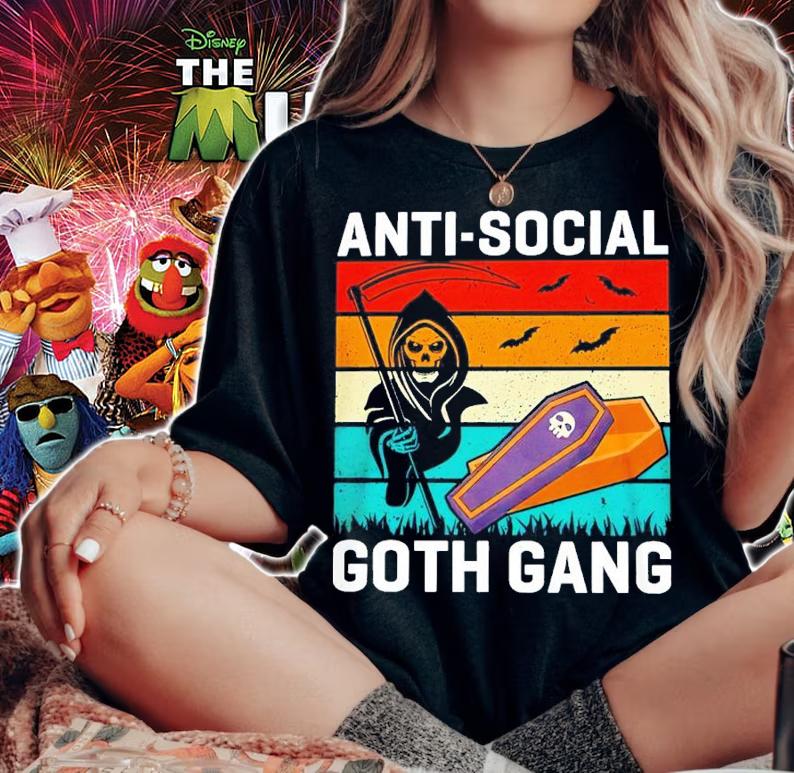 Goth Skull Anti Social Goth Gang Vintage Shirt woman shirt