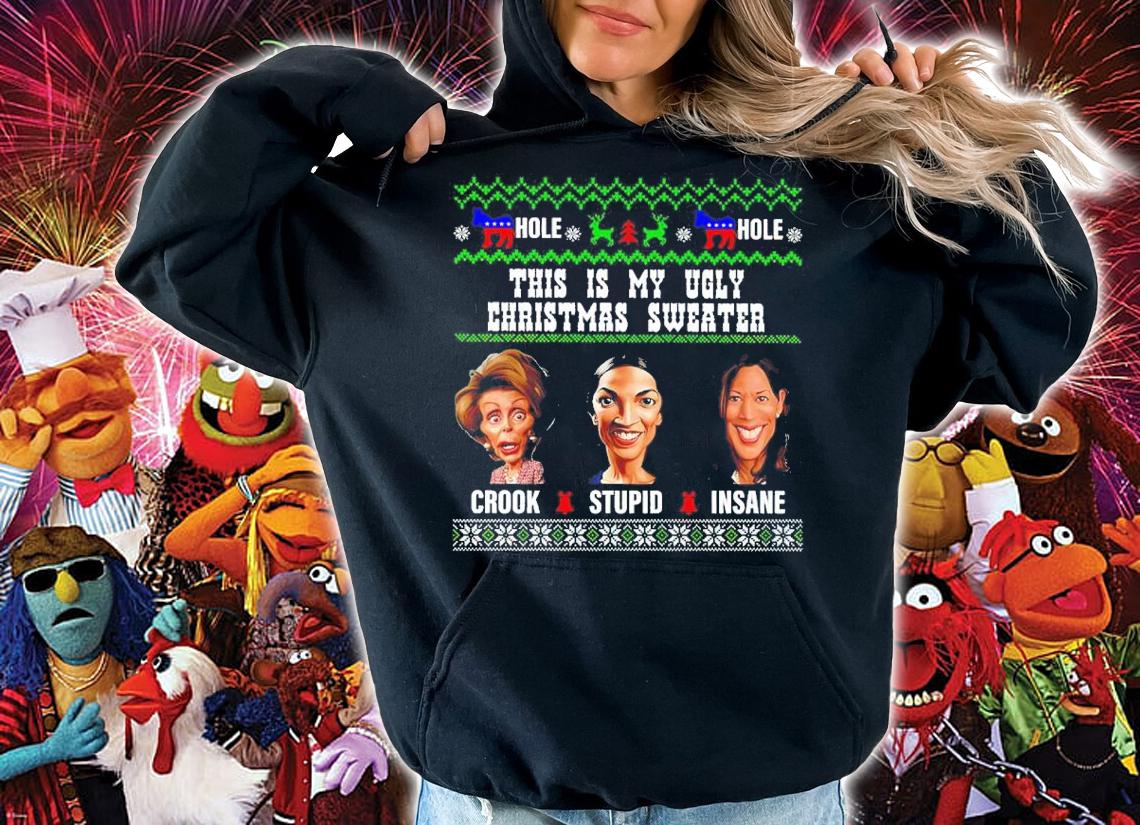 Hole There Are Three Basic Categories Of Liberals Ugly Christmas T-Shirt hoodie