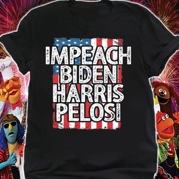 Impeach Biden Harris Pelosi Vintage American Flag T-Shirt shirt