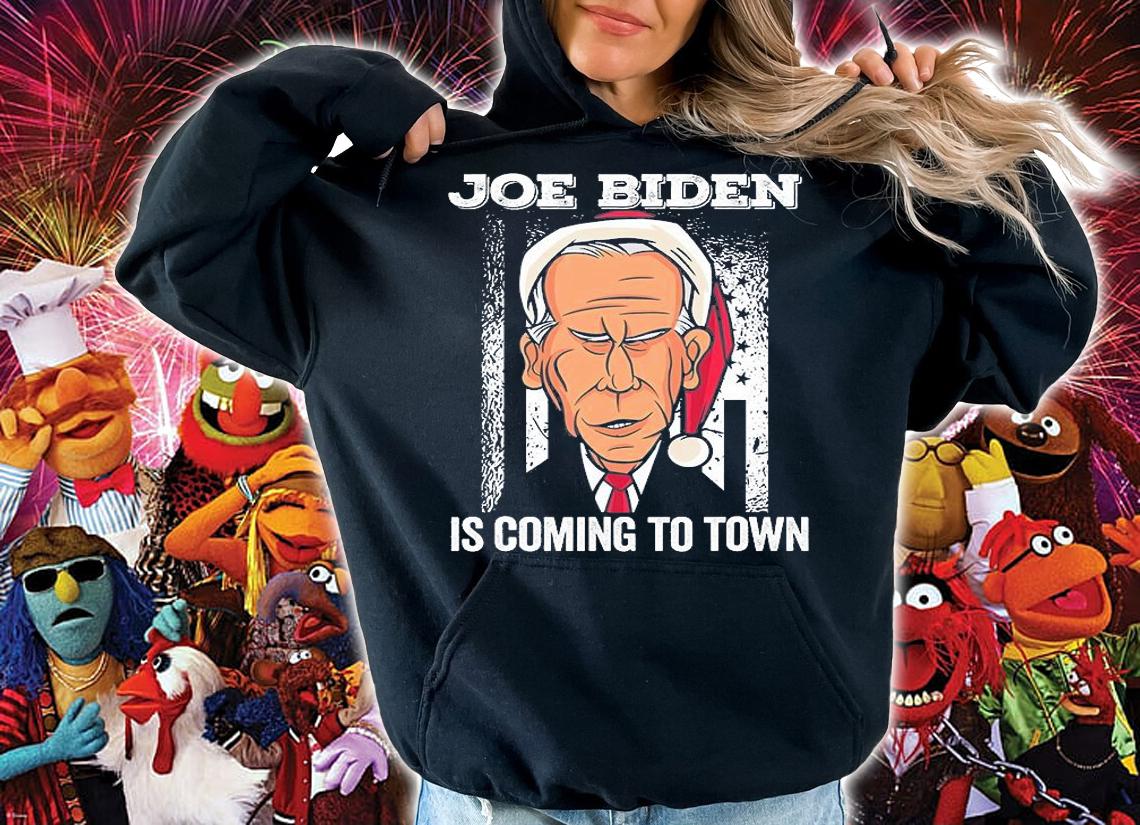Joe Biden Christmas Biden Is Coming To Town Santa Biden T-Shirt hoodie