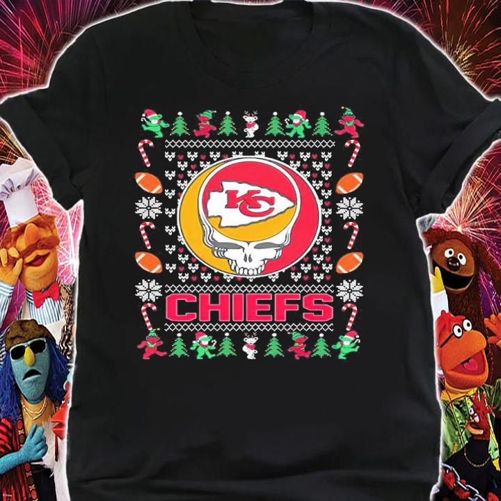 Kansas City Chiefs Grateful Dead Skull Ugly Christmas Shirt shirt