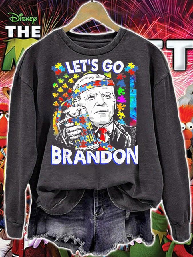 Let's Go Brandon Biden Autism Awareness Month T-Sht t-shirt sweatshirt