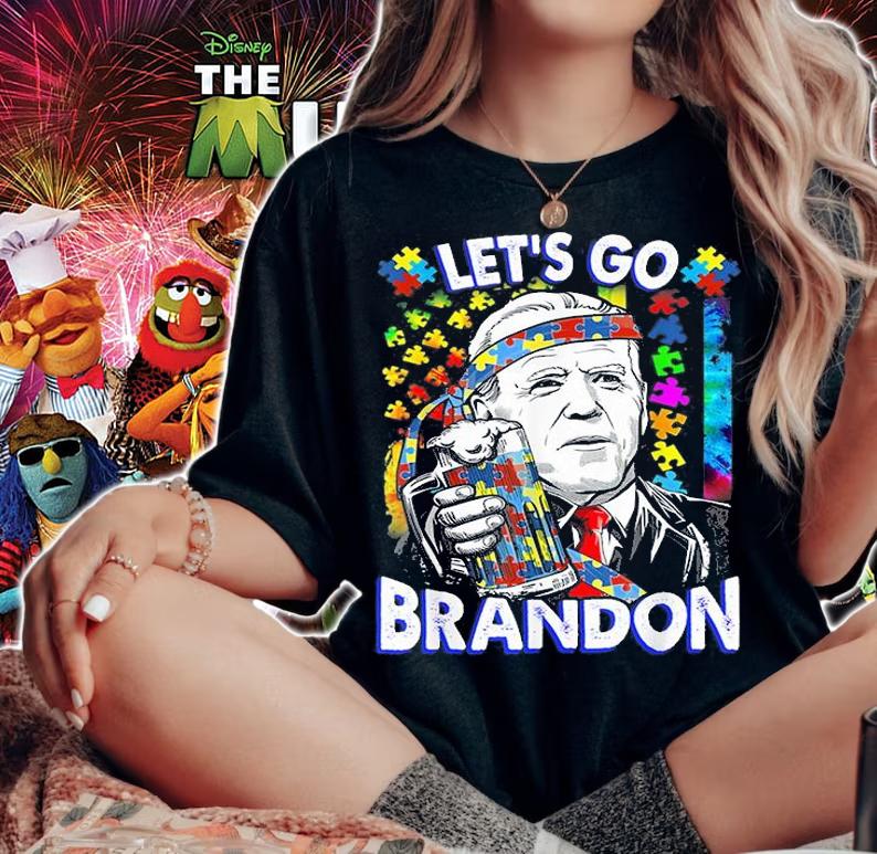 Let's Go Brandon Biden Autism Awareness Month T-Sht t-shirt woman shirt