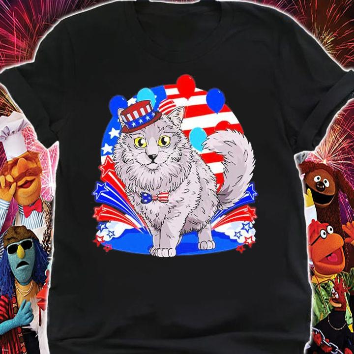 Nebelung Cat 4Th Of July Patriotic American Kitten T-Shirt shirt