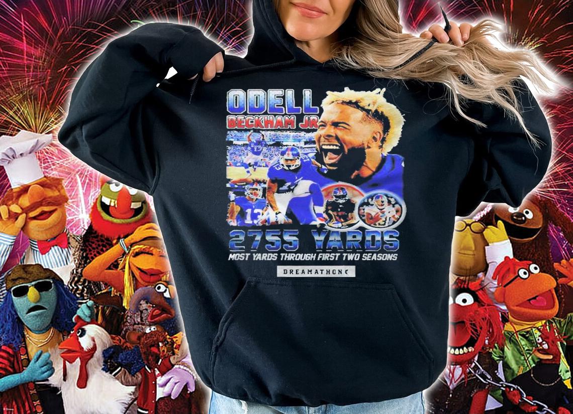 Odell Beckham Jr 2755 Yards Most Yards Through First Two Seasons Dreamathon T-shirt