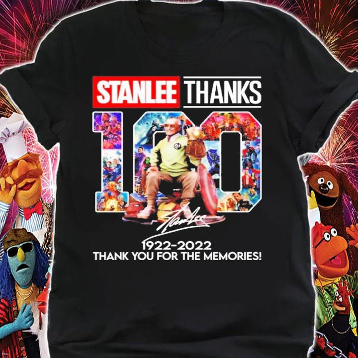 Premium stan Lee Thanks 100 Years 1922-2022 Signatures Thank You For The Memories Shirt shirt