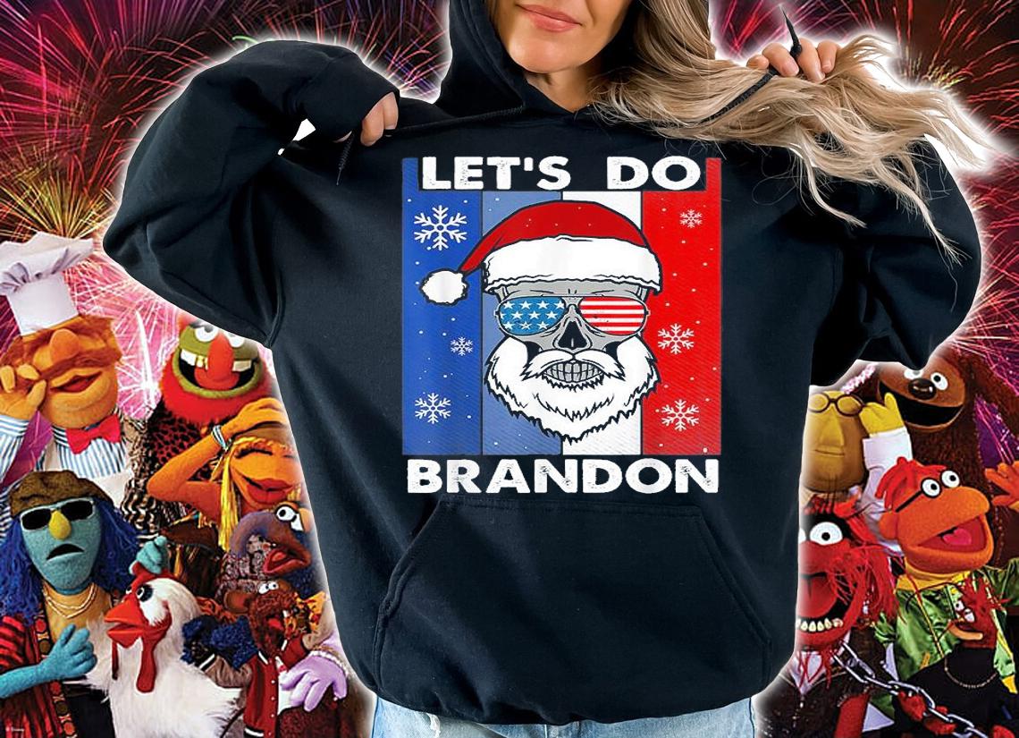 Skull American Let's Do Brandon Christmas T-Shirt hoodie