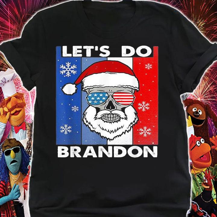 Skull American Let's Do Brandon Christmas T-Shirt shirt