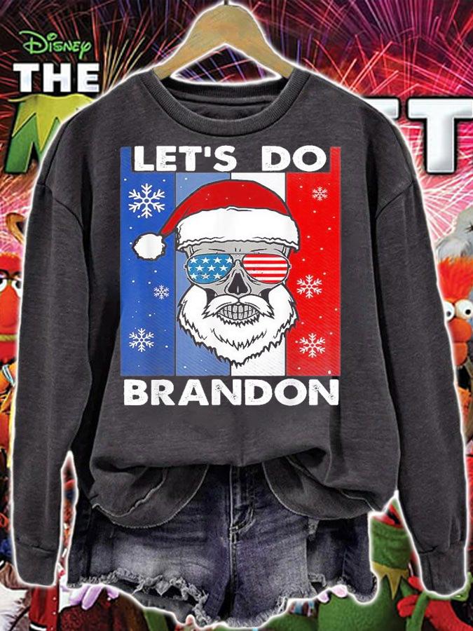 Skull American Let's Do Brandon Christmas T-Shirt sweatshirt