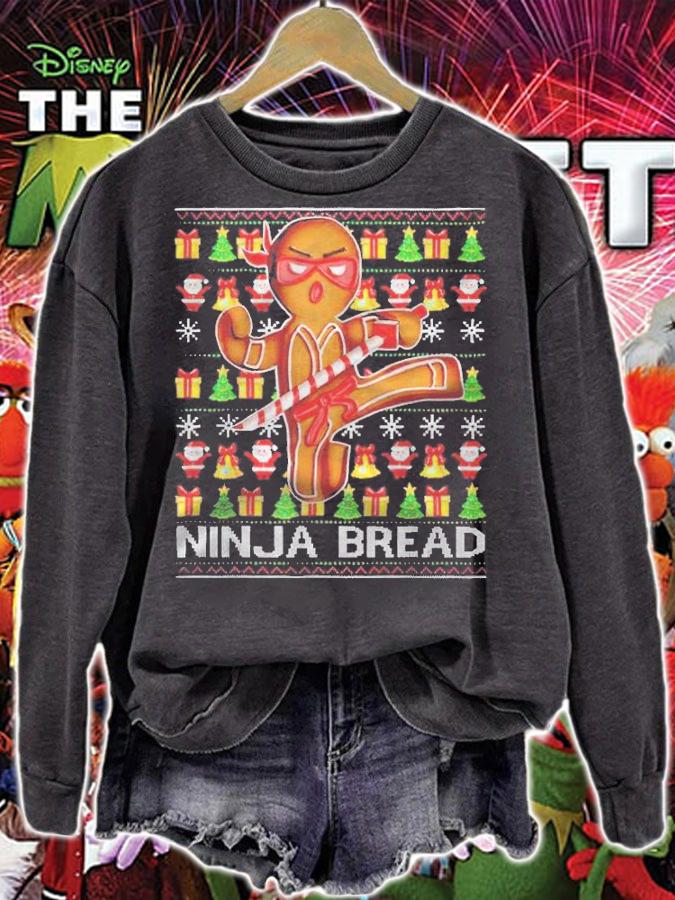 Ugly Ninja bread gingerbread baking lovers Christmas T-shirt sweatshirt