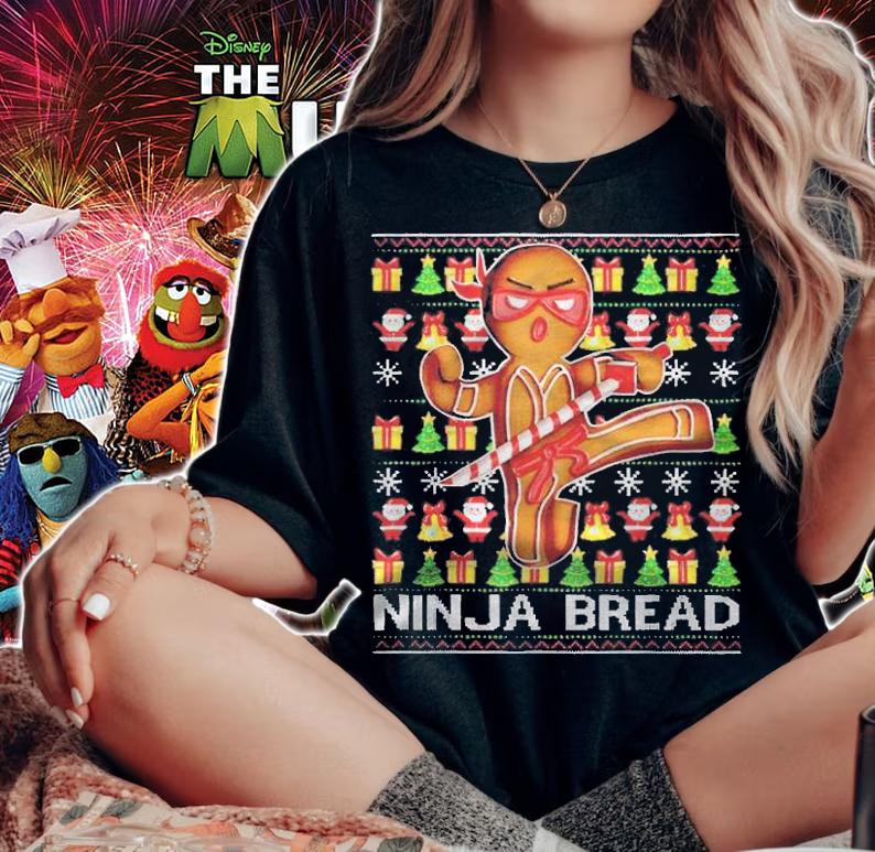 Ugly Ninja bread gingerbread baking lovers Christmas T-shirt woman shirt