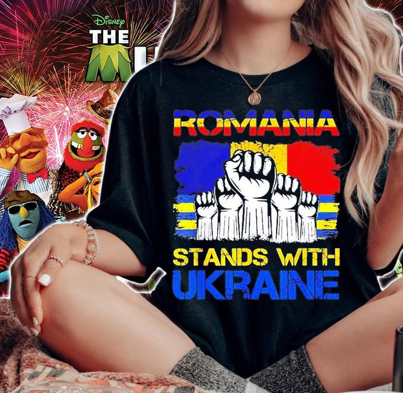Ukraine Ukrainian Flag Ukraine And Romania Flag T-Shirt