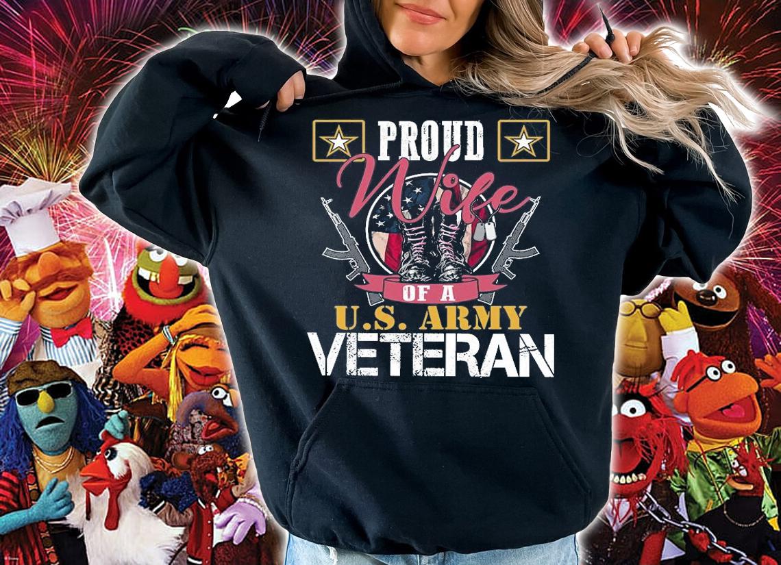 Vintage Proud Wife Of A US. Army Veteran T-Shirt hoodie