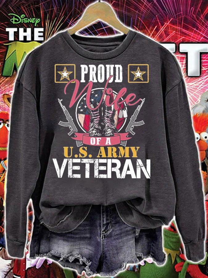 Vintage Proud Wife Of A US. Army Veteran T-Shirt sweatshirt