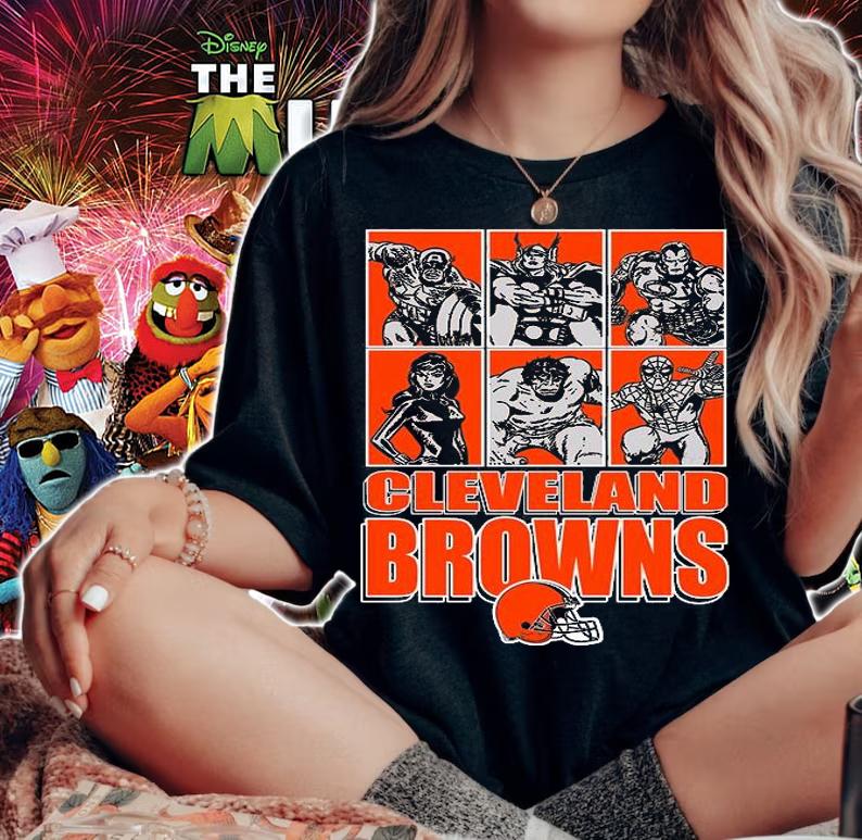 Cleveland Browns Disney Marvel Avengers Line-Up shirt woman shirt
