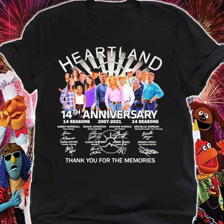 Heartland 14th anniversary 14 seasons 2007-2021 14 seasons t-shirt shirt