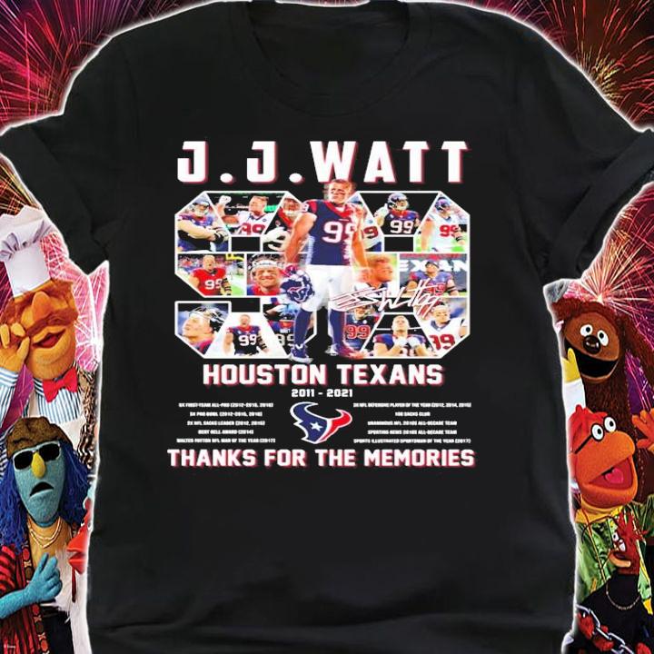 JJ Watt Houston Texans 2011-2021 thanks for the memories shirt shirt