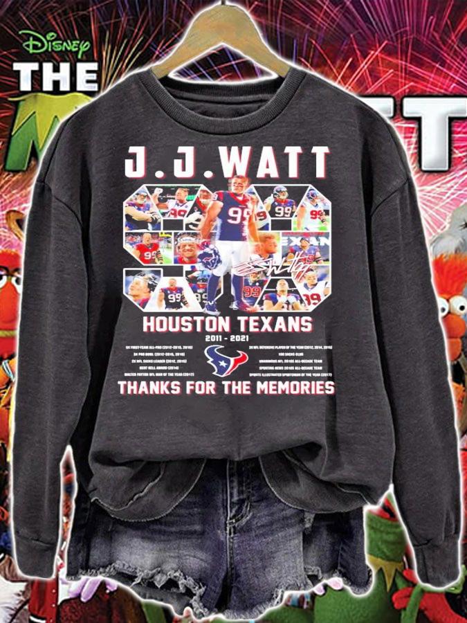 JJ Watt Houston Texans 2011-2021 thanks for the memories shirt sweatshirt