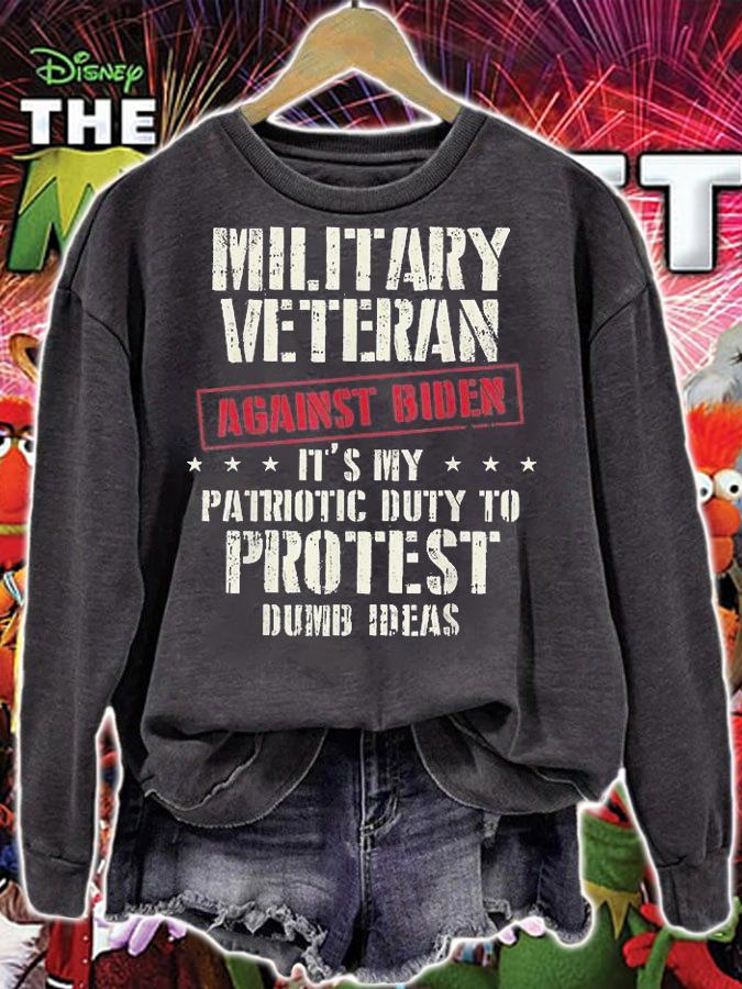 Military Veterans Anti Biden Patriotic Cool Republican Gifts T-Shirt sweatshirt