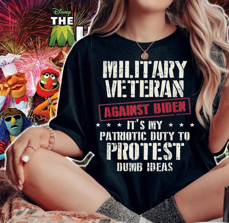 Military Veterans Anti Biden Patriotic Cool Republican Gifts T-Shirt woman shirt
