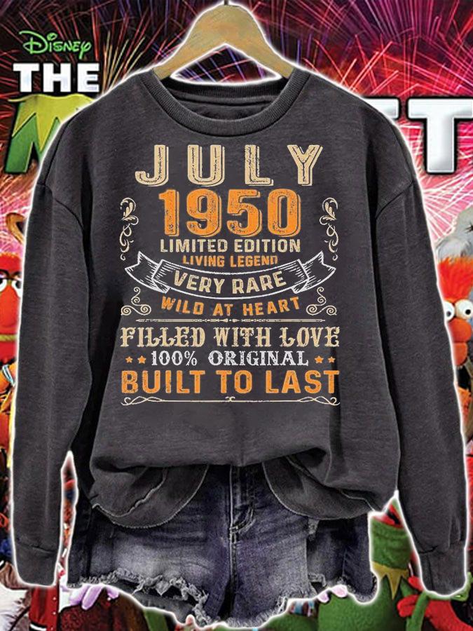 Original 71 Year Old Vintage July 1950 Limited Edition Living Legend Build To Last 71St Birth Day T-Shirt