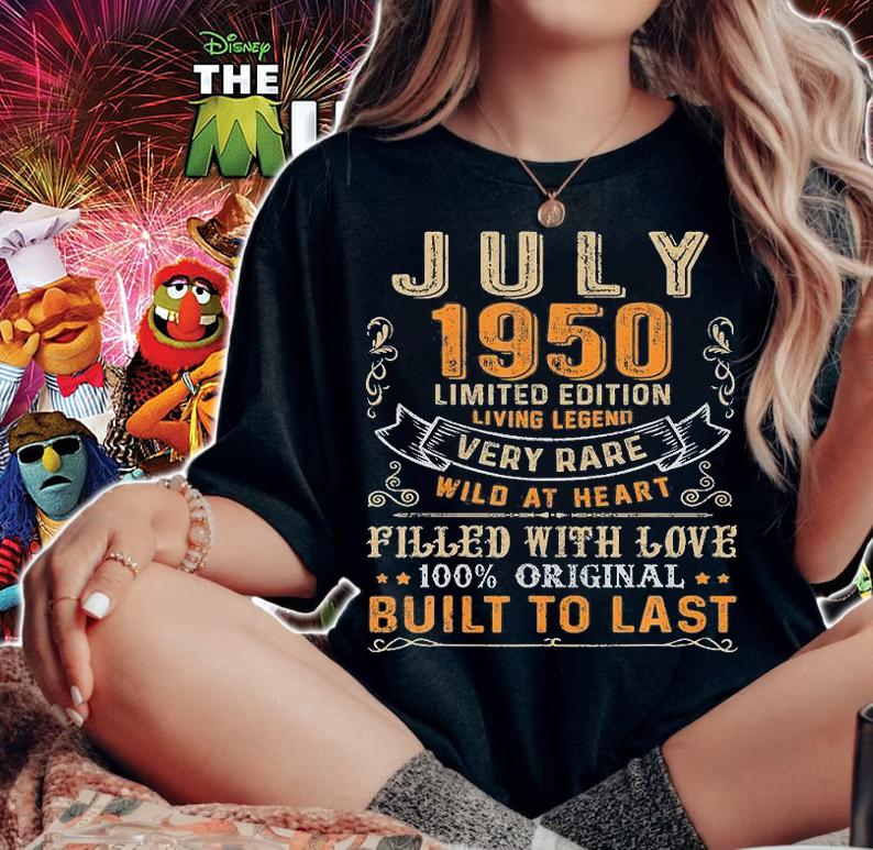Original 71 Year Old Vintage July 1950 Limited Edition Living Legend Build To Last 71St Birth Day T-Shirt