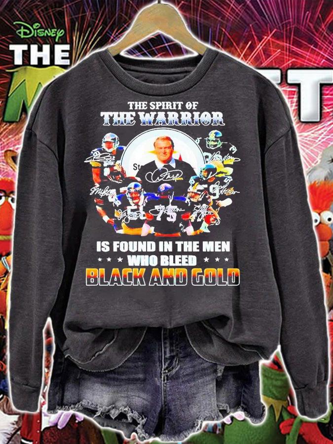 Pittsburgh Steelers the spirit of the warrior is found in the men who bleed black and gold signature T-shirt sweatshirt