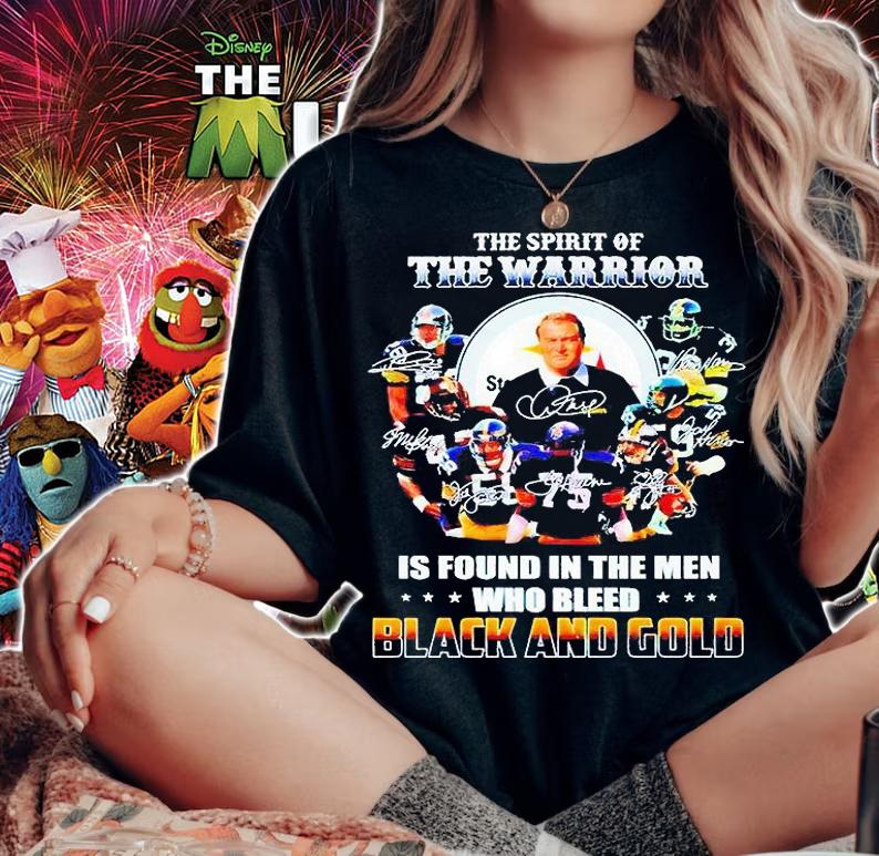 Pittsburgh Steelers the spirit of the warrior is found in the men who bleed black and gold signature T-shirt woman shirt