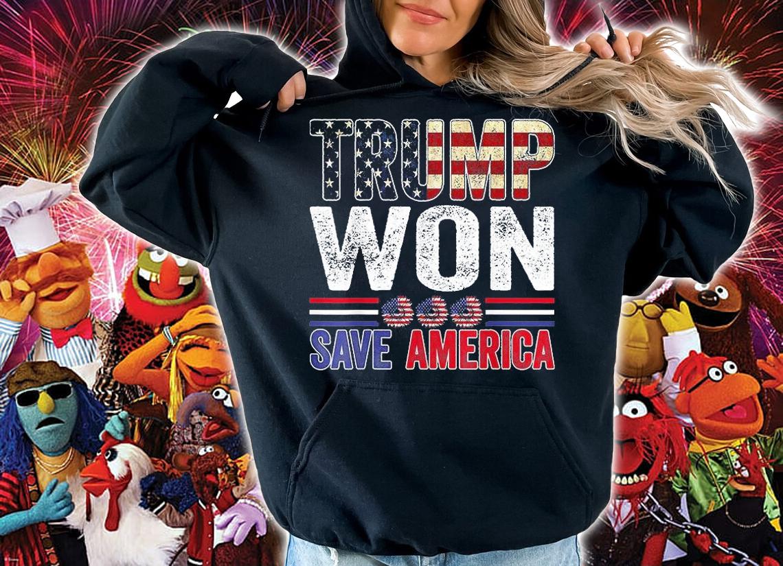 Trump Won Save America Patriotic Flag USA shirt hoodie