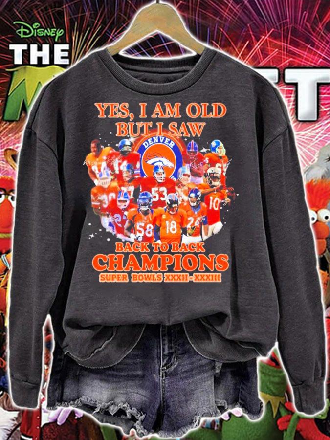 Yes I am old but I saw Denver Broncos all team signature shirt sweatshirt