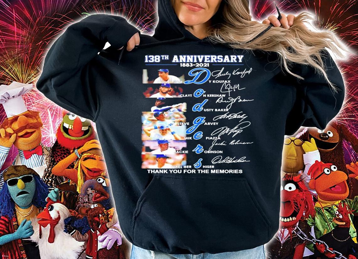 138 years anniversary 1883-2021 DODGERS signature thank you for the memories shirt