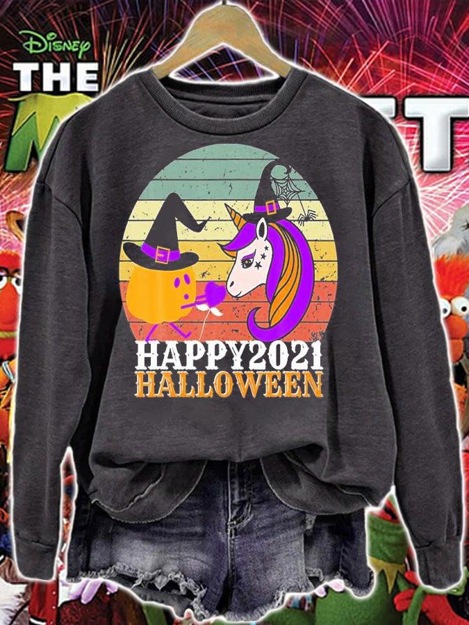 Cute Unicorn Pumpkin Halloween 2021 Gift Thanksgiving T-Shirt