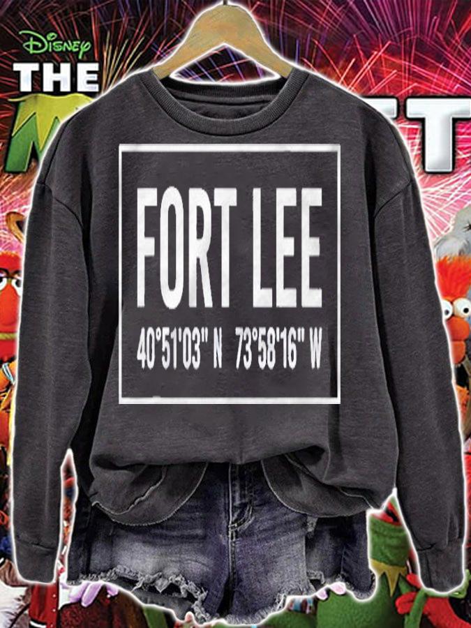 Fort Lee Nj New Jersey Funny City Coordinates Home Gift Shirt sweatshirt