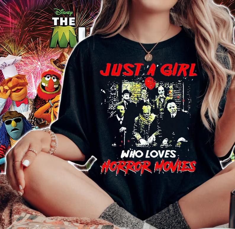 Just a girl who loves horror movies Halloween 2021 T-shirt woman shirt