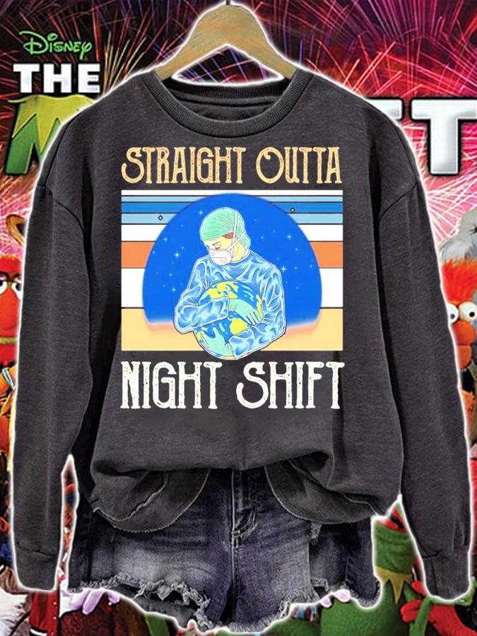 Nurse hug Earth straight outta night shift vintage shirt